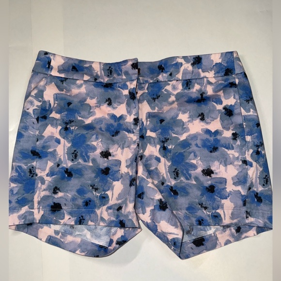 J. Crew Pants - J. Crew Watercolor Floral Chino Shorts Size 2 Pink Blue 100% Cotton Preppy